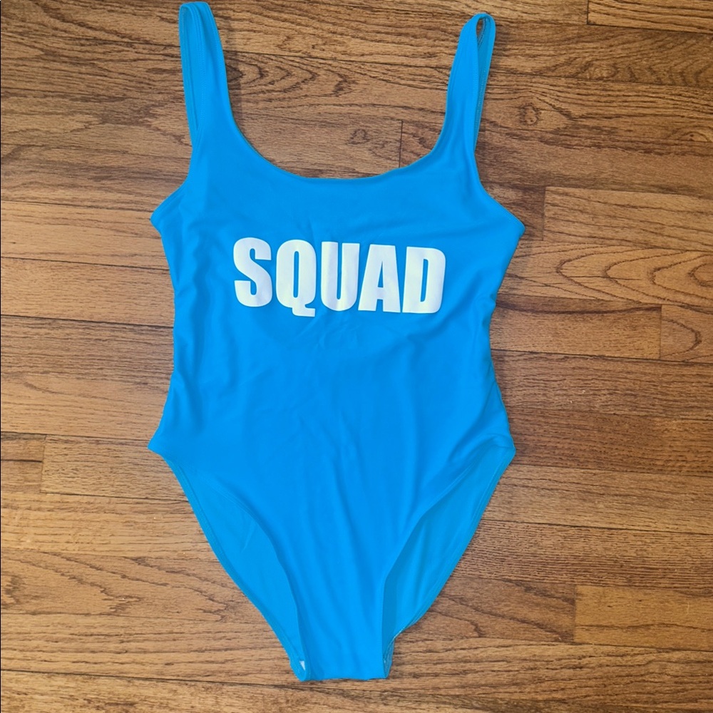 Blue Squad Women's One Piece Swimsuit size MD